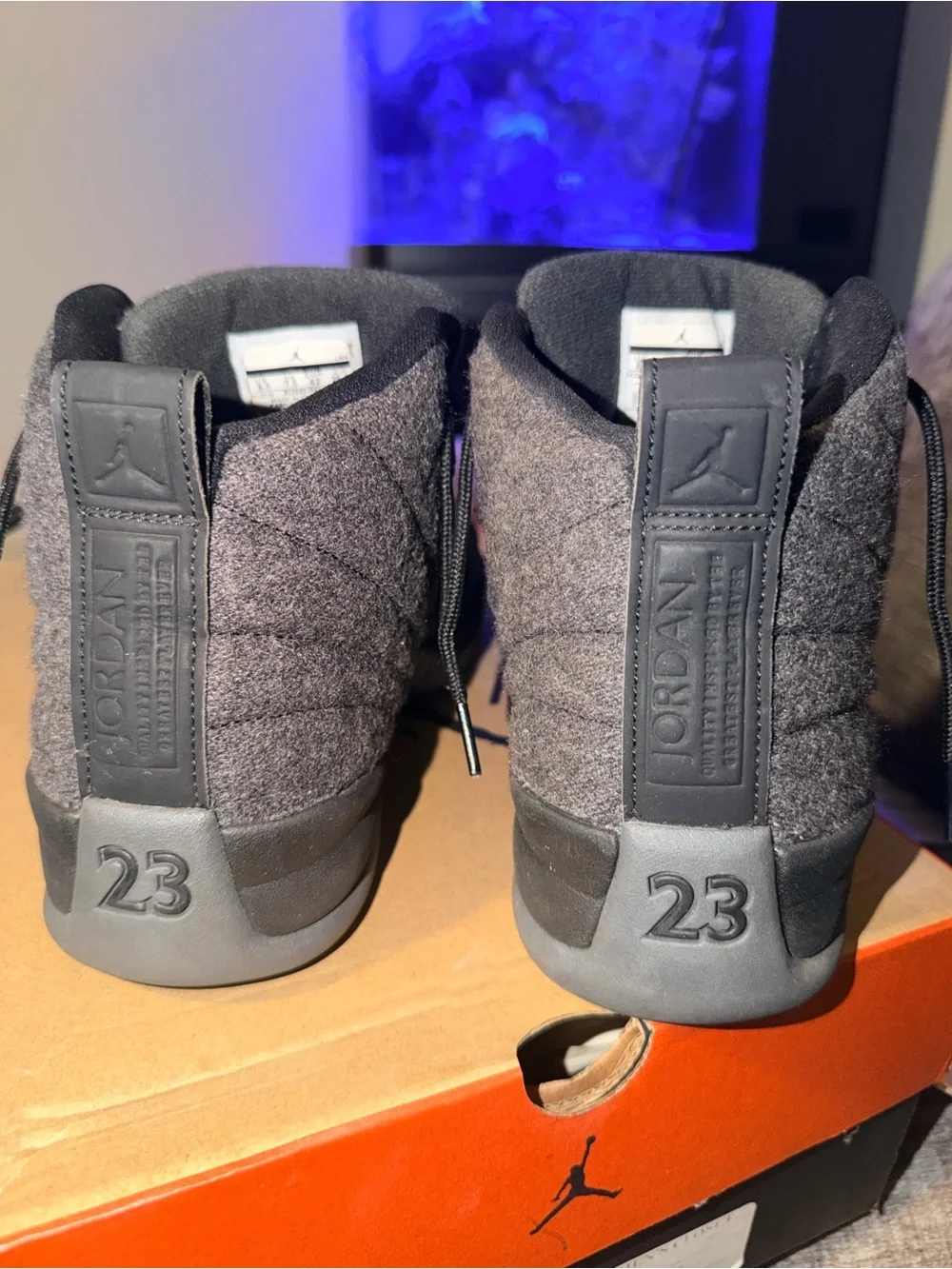 Air Jordan 12 Retro Wool Dark Grey Metallic Silver Men’s Size 8.5